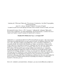 Effeminate? Bialystok’S Theorization of Authenticity, Gay Male Femmephobia, and Personal Identity Adam W