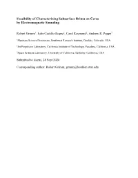 Feasibility of Characterizing Subsurface Brines on Ceres by Electromagnetic Sounding