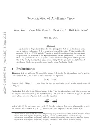 Generalization of Apollonius Circle Arxiv:2105.03673V1 [Math.MG] 8