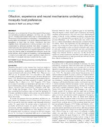 Olfaction, Experience and Neural Mechanisms Underlying Mosquito Host Preference Gabriella H