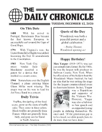 On This Date Daily Trivia Happy Birthday! Quote of The