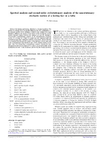 Spectral Analysis and Second-Order Cyclostationary Analysis of the Non-Stationary Stochastic Motion of a Boring Bar on a Lathe