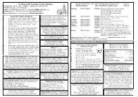 13Th November 2016: Thirty-Third Sunday in Ordinary Time (Cycle C) Parish Office: Mon to Fri