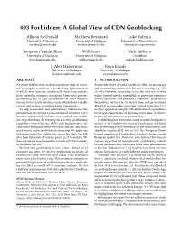 403 Forbidden: a Global View of CDN Geoblocking