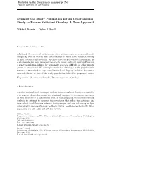 Defining the Study Population for an Observational Study to Ensure