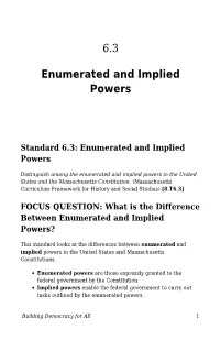 Enumerated and Implied Powers