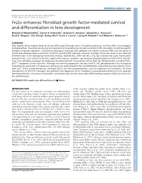 Frs2 Enhances Fibroblast Growth Factor-Mediated Survival And