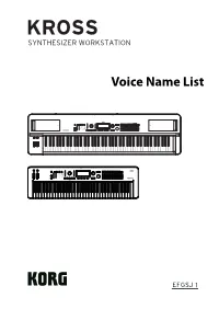 KROSS Voice Name List