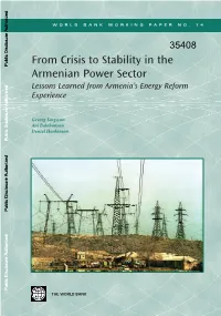 Lessons Learned from Armenia's Energy Reform Experience