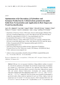 Optimization of Β-Glucosidase, Β-Xylosidase and Xylanase