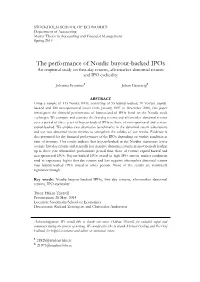 The Performance of Nordic Buyout-Backed Ipos an Empirical Study on First-Day Returns, Aftermarket Abnormal Returns and IPO Cyclicality