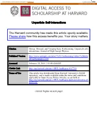 Unparticle Self-Interactions the Harvard Community Has