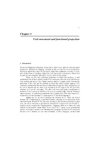 Chapter 1 Verb Movement and Functional Projection