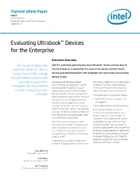 Evaluating Ultrabook™ Devices for the Enterprise