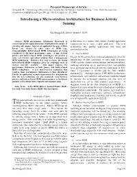 Introducing a Micro-Wireless Architecture for Business Activity Sensing,” Proc