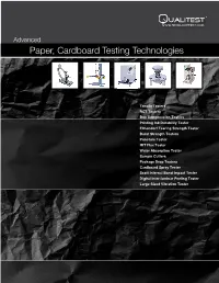 Paper, Cardboard Testing Technologies