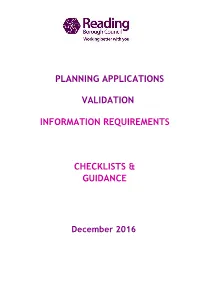 Planning Application Validation Checklist