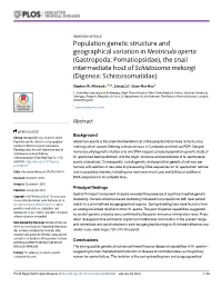 Population Genetic Structure and Geographical Variation in Neotricula