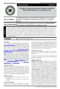 Research Paper a Study on Customer Preference Towards Honda Dio
