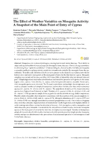 The Effect of Weather Variables on Mosquito Activity