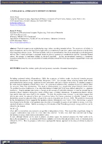 1 a TOPOLOGICAL APPROACH to INFINITY in PHYSICS Arturo Tozzi