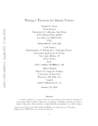 13 Jan 2018 Waring's Theorem for Binary Powers