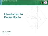 Introduction to Packet Radio