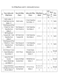List of Polling Premises Under 163 – Entally Assembly Constituency