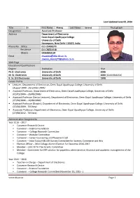 Page 1 Last Updated June 02, 2016 Title Dr. First Name Manoj Last Name Saxena Photograph Designation Associate Prof