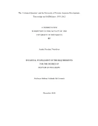 The 'Coloured Question' and the University of Pretoria: Separate
