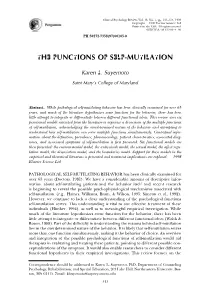 The Functions of Self-Mutilation