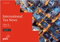 Analysis of Tax Developments Worldwide