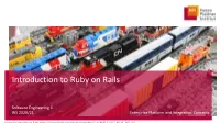 Introduction to Ruby on Rails
