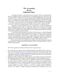 The Accounting Review Editorial Policy