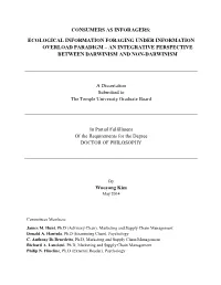 Consumers As Inforagers: Ecological Information Foraging Under Information Overload Paradigm – an Integrative Perspective Between Darwinism and Non-Darwinism