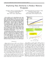 Exploiting Data Similarity to Reduce Memory Footprints
