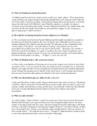 FAQ About Ramadan and Iftars