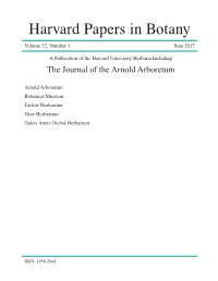 Harvard Papers in Botany Volume 22, Number 1 June 2017
