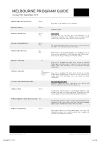 Melbourne Program Guide