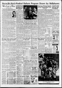 Radical Reform Program Drawn by Ballplayers