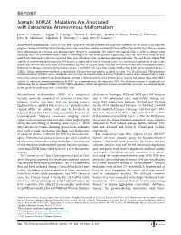 Somatic MAP2K1 Mutations Are Associated with Extracranial Arteriovenous Malformation