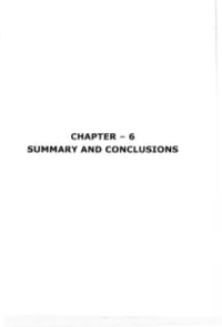 Summary and Conclusions Chapter- 6