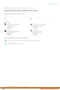 Comparative Evaluation of Mobile Forensic Tools