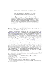 Embedding Spheres in Knot Traces