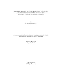 Improving Implementation of Smoke-Free Laws in Low- and Middle-Income Countries: Findings from Qualitative Research in Bogor, Indonesia
