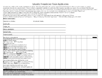 Islander Foundation Grant Application