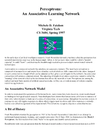 Perceptrons: an Associative Learning Network