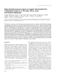 Reduced-Median-Network Analysis of Complete Mitochondrial DNA