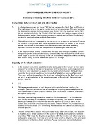 Summary of Hearing with P&O