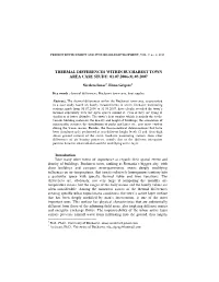 Thermal Differences Within Bucharest Town Area. Case Study